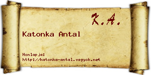 Katonka Antal névjegykártya